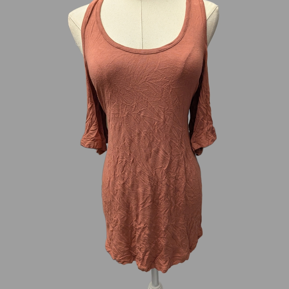 Rust Orange Sleeveless Blouse